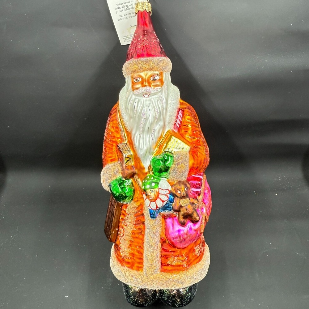 1997 CHRISTOPHER RADKO DUBLIN WAY SANTA 9"‎ ORNAMENT 97-258-0 ORANGE COAT